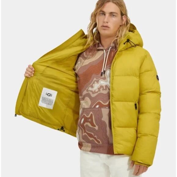 UGG Brayden Puffer Jacket Relish Green Yellow Sz L $248 - Picture 2 of 10